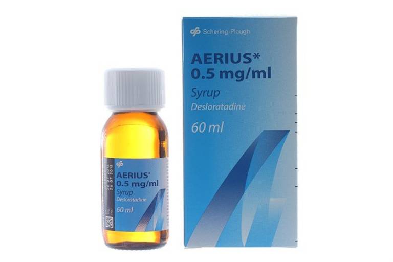 Siro Aerius syrup chữa viêm mũi dị ứng cho bé
