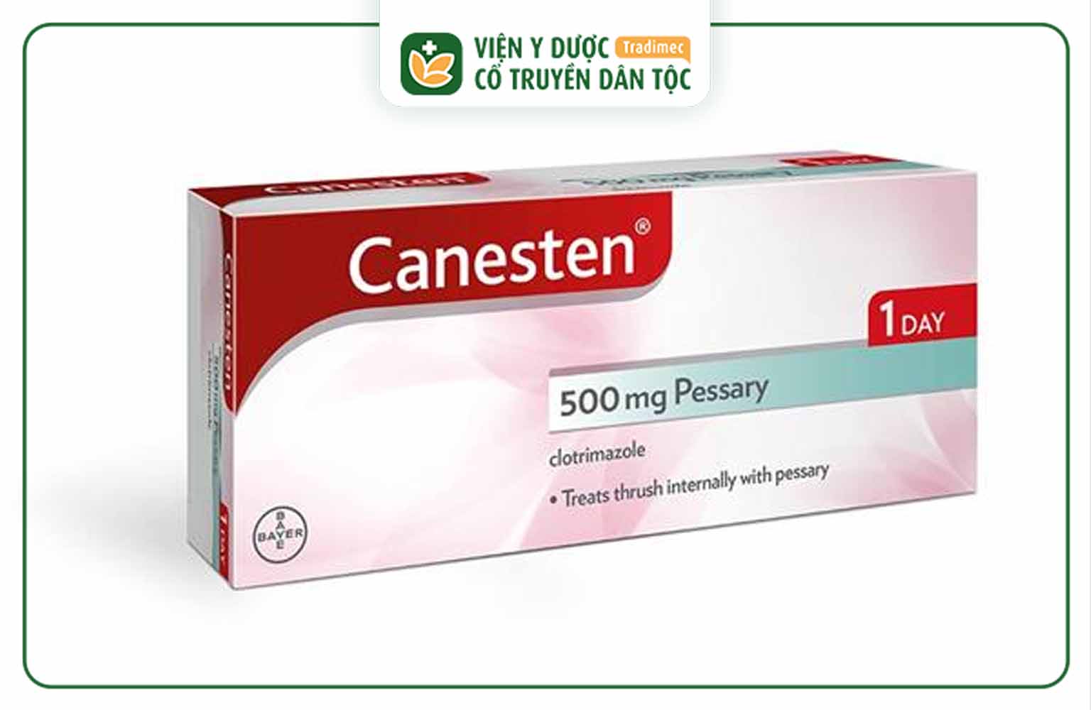 Canesten thuộc nhóm thuốc điều trị da liễu với thành phần chính là clotrimazole 1%