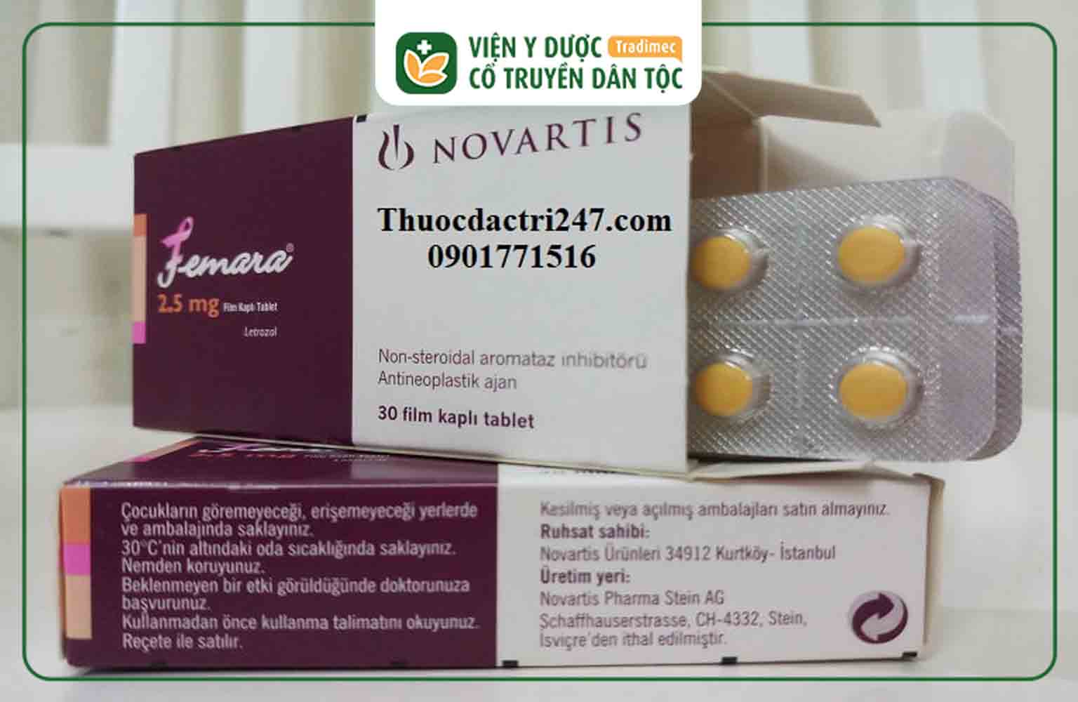 Femara là thuốc kích trứng có thành phần chính là Letrozole hàm lượng 2.5mg