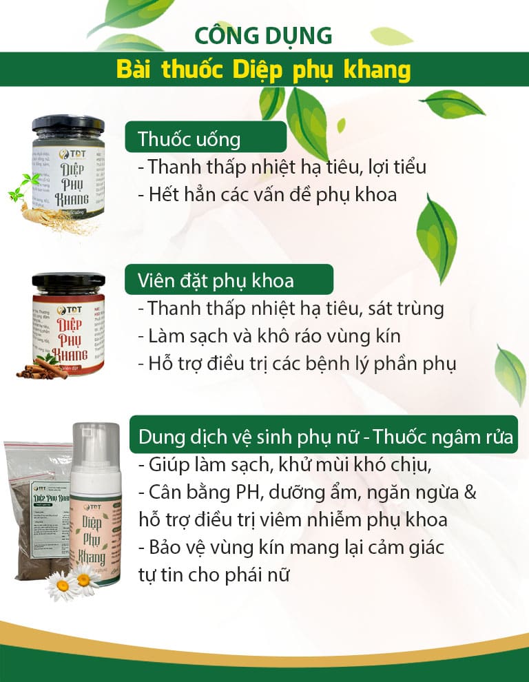 Công dụng các chế phẩm Diệp Phụ Khang