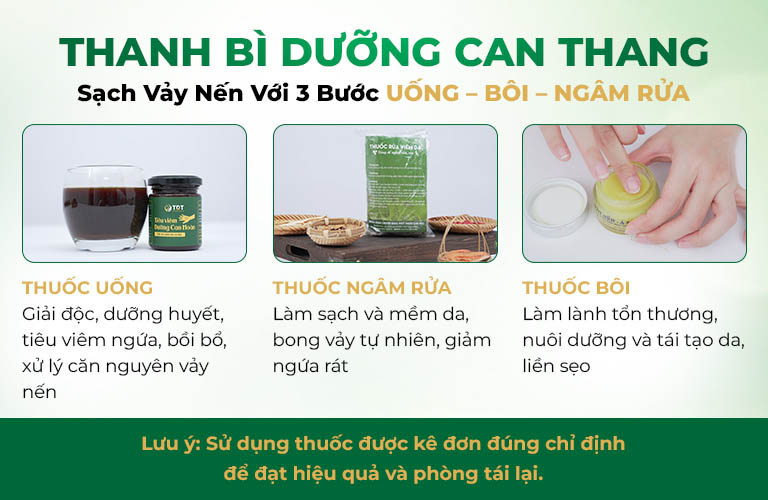 Bài thuốc kết hợp uống - bôi - ngâm rửa