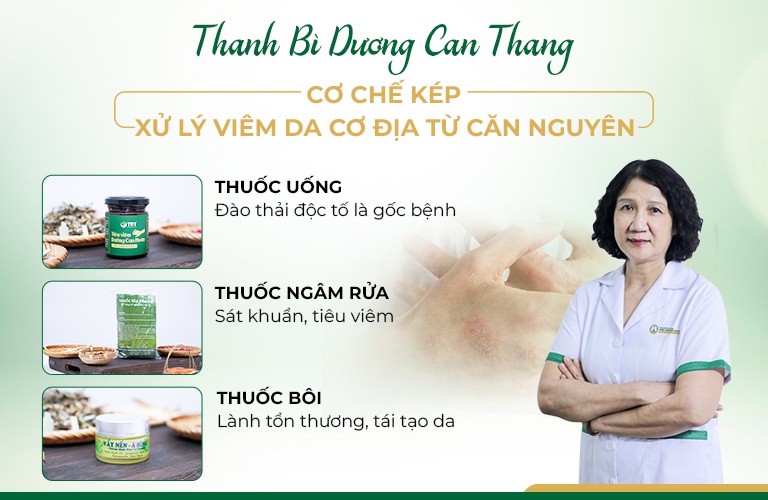 Bài thuốc Thanh bì Dưỡng can thang kết hợp uống trong bôi ngoài